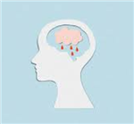 Brain with storm cloud 